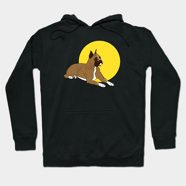 Boxer with yellow sun Hoodie by Nosa rez